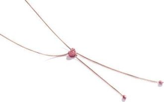 LuvMyJewelry Luv Me Thulite Gemstone Rose Gold Plated Silver Adjustable Heart Women Necklace in 14Kt Rose Gold Vermeil at Nordstrom