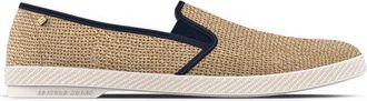 Rivieras Shoes Raffia Slip-On Loafer in Natural And Navy at Nordstrom, Size 39