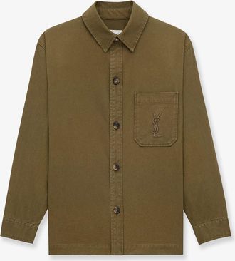 Saint Laurent Camicia in cotone e lino con ricamo - SAINT LAURENT - gender_Woman