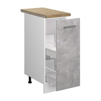 Vicco Armario de farmacia R-Line, Hormigón, 30 cm, et Roble