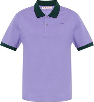 Marni Logo Polo - Heren - Polos - Paars - XL - Katoen - Tops