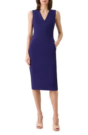 Akris Stretch Wool Sheath Dress in Dark Purple at Nordstrom, Size 10