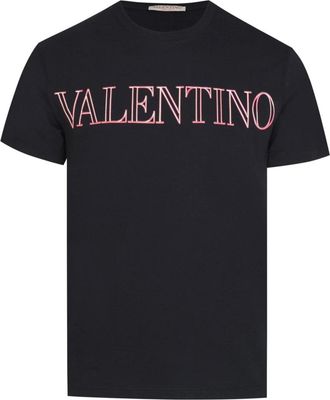 Valentino T-Shirts, male, Black, 2XL, Neon Universe Pink Printed T-Shirt