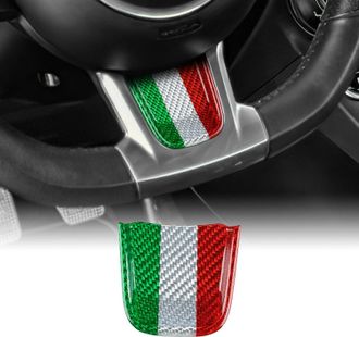 OEM Para Fiat 500 Abarth 595 2020 2021 2022 2023 2024 Cubierta Inferior Del Volante De Fibra De Carbono Dura Original Panel Del Volante Adhesivo Decorativ