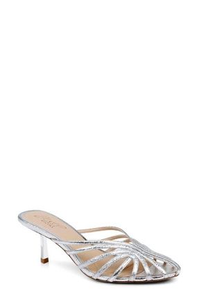 Badgley Mischka Ilaria Strappy Sandal in Silver Textile at Nordstrom, Size 7.5