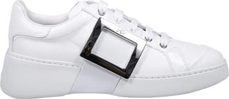 Roger Vivier Witte Skate Sneaker met Gesp - Dames - Sneakers - Wit - 41 EU - Leer - Schoenen