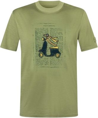 super.natural Racing Dachshund Bio Jersey Tee Merinoshirt f&uuml;r Herren | oliv