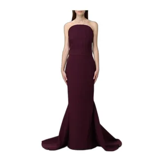 Solace London Kleedjes, Dames, Paars, S, Strapless Neckline Straight Skirt