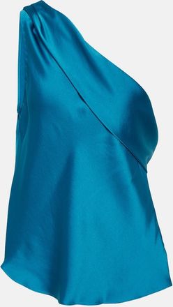 SIMKHAI Lexy draped one-shoulder satin top