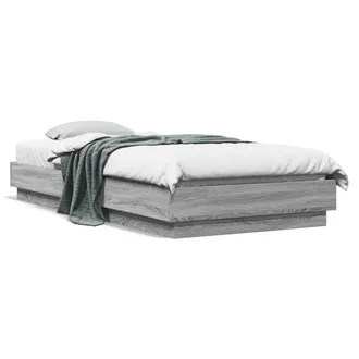 vidaXL Estructura De Cama Con Luces Led Gris Sonoma 90x200 Cm Vidaxl
