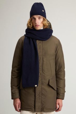 Woolrich heren Cadeauset met muts en sjaal van wolmix Blauw Grootte ONE