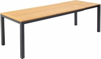 Oviala Mesa de jardín extensible rectangular 180/240 cm madera y negro