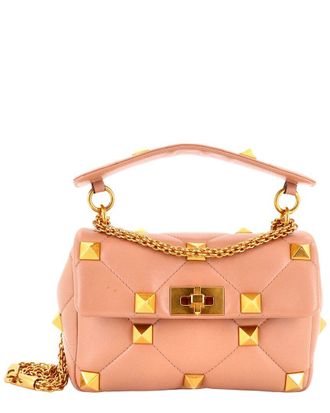 Valentino Beige Quilted Leather Roman Stud Flap Bag Medium (Authentic Pre- Loved)
