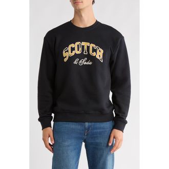 Scotch & Soda Relaxed Fit Graphic Fleece Sweatshirt in Anthracite at Nordstrom Rack, Size X-Large