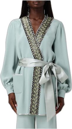 Valentino Giacca Kimono in Cady Couture - Dames - Blouses & Shirts - Groen - Maat: S