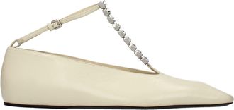 Jil Sander Beige Leather Ballet Womens Flats