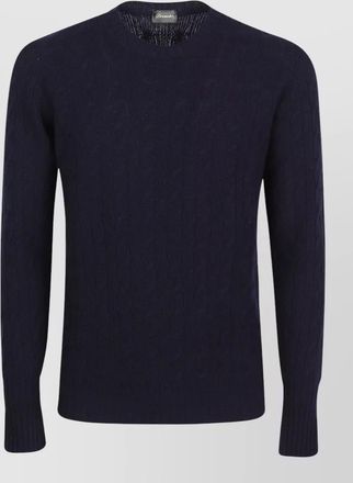 Drumohr long sleeve sweater with cable knit design