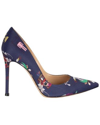 Gianvito Rossi Womens Leather Silk Printed Pump (Authentic Pre-Loved)