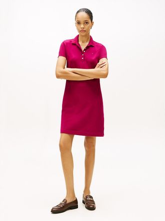 Tommy Hilfiger Womens Regular Fit Stretch-Cotton Polo Dress - Pink - XXL