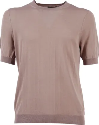 Ballantyne Brown Cotton Short-Sleeved Pullover
