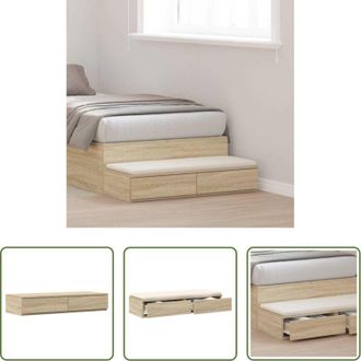 vidaXL vidaXL Letto con cassetti - Cassetti per letto Rovere Sonoma 100 x 36,5 x 16,5 cm