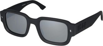 Dsquared2 Icon Zonnebril Mat Zwart - Heren - Zonnebrillen - Zwart - 50 MM - Accessoires