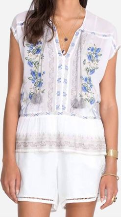 Johnny Was Noah Blouse In Wht