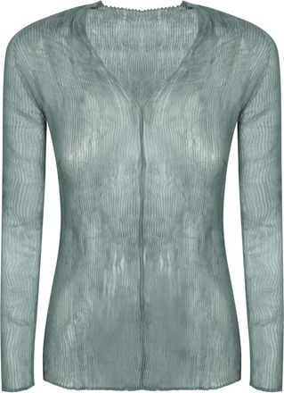 Issey Miyake Blouses, female, Green, Size: M Chiffon Twist Top