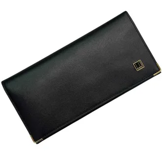 Dunhill Black Leather Long Wallet (Bi-Fold) (Pre-Owned)