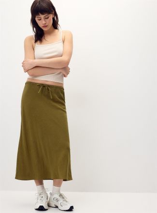 Twik Womens Linen blend midi skirt