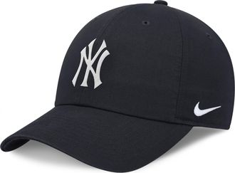 Nike New York Yankees Evergreen Club Nike Mens MLB Adjustable Hat in Blue | NB014FANK-BEK