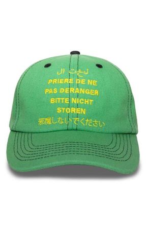 Pleasures Disturb Cotton Twill Baseball Cap in Green at Nordstrom