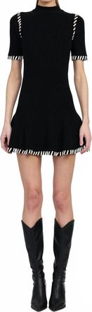 En Saison Romilla Stitch Mini Dress In Black/white