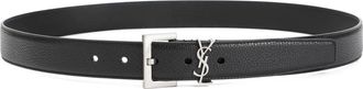 Saint Laurent Zwarte Leren Riem voor Mannen - Heren - Riemen - Zwart - 100 CM - Leer - Accessoires