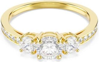 Swarovski Kristal Gouden Ring Elegant Modern Twist - Dames - Ringen - Geel - 55 MM - Accessoires