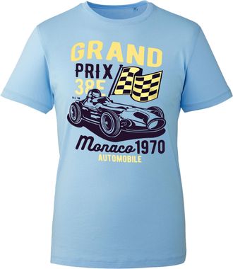 Generic Vintage 1970 Monaco Racing Grand Graphic Prix T-Shirt Featuring Classic Race Car Design - A Must-Have for Motorsports Fans and Racing Enthusiasts (Sky