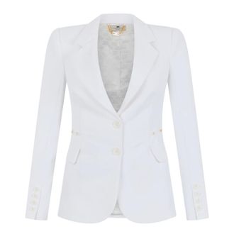 Elisabetta Franchi Dames, Jassen, Wit, Maat: XS Poliester