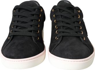 Dolce & Gabbana Black Suede Leather Men Low Top Sneakers Men Mens Shoes (Pre-Owned)