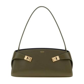 Ferragamo Shoulder Bags, female, Green, Size: ONE SIZE HUG SH EW