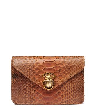 CLARIS VIROT Porte-cartes Alex Python Moka