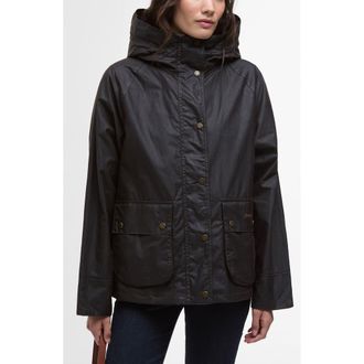 Barbour Hollies Waxed Water Repellent Jacket in Rustic/Ancient Tartan at Nordstrom Rack, Size 14 Us / 18 Uk