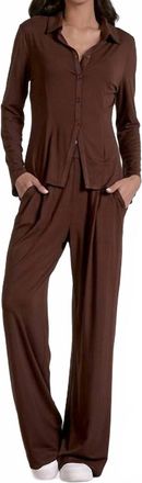 Elan Elizabeth Lounge Pants In Cocoa