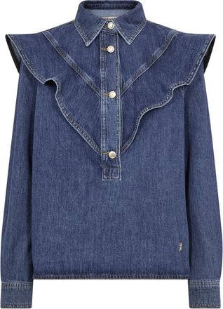 Mos Mosh Blouses - Dames - Blouses - Blauw - XS - Overhemden