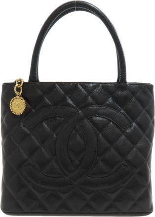 Chanel Black Leather Tote Bag (Pre-Owned)