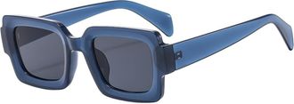 Generic Mens And Womens Outdoor Square Sunglasses Vacation Commuter Driving Sun Glasses(Blue)
