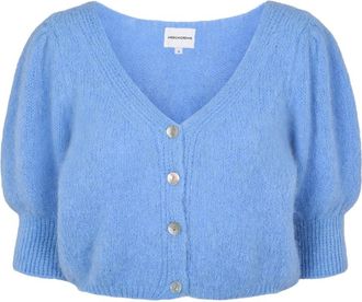 Americandreams Manda Alpaca Cardigan - Dames - Vesten - Blauw - S - Wol - Truien & Vesten