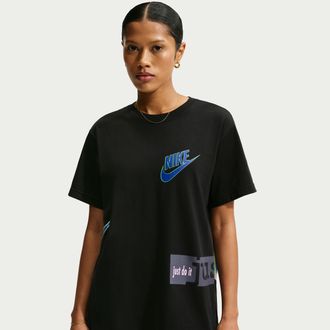 Nike Womens Nike Sportswear Classic Oversized T-Shirt in Black | IM6432-010