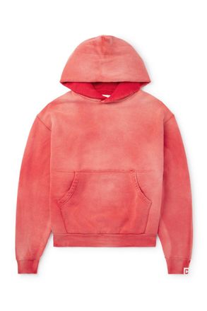 Cherry Los Angeles Horsepower Logo-Embroidered Garment-Dyed Cotton-Jersey Hoodie