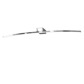 Top-Light Applique Moderna Curved Metallo Cromo Diffusore Bianco Led 14,4w Naturale 90cm