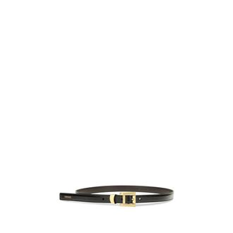 Versace Glossy Leather Logo Belt - Black
